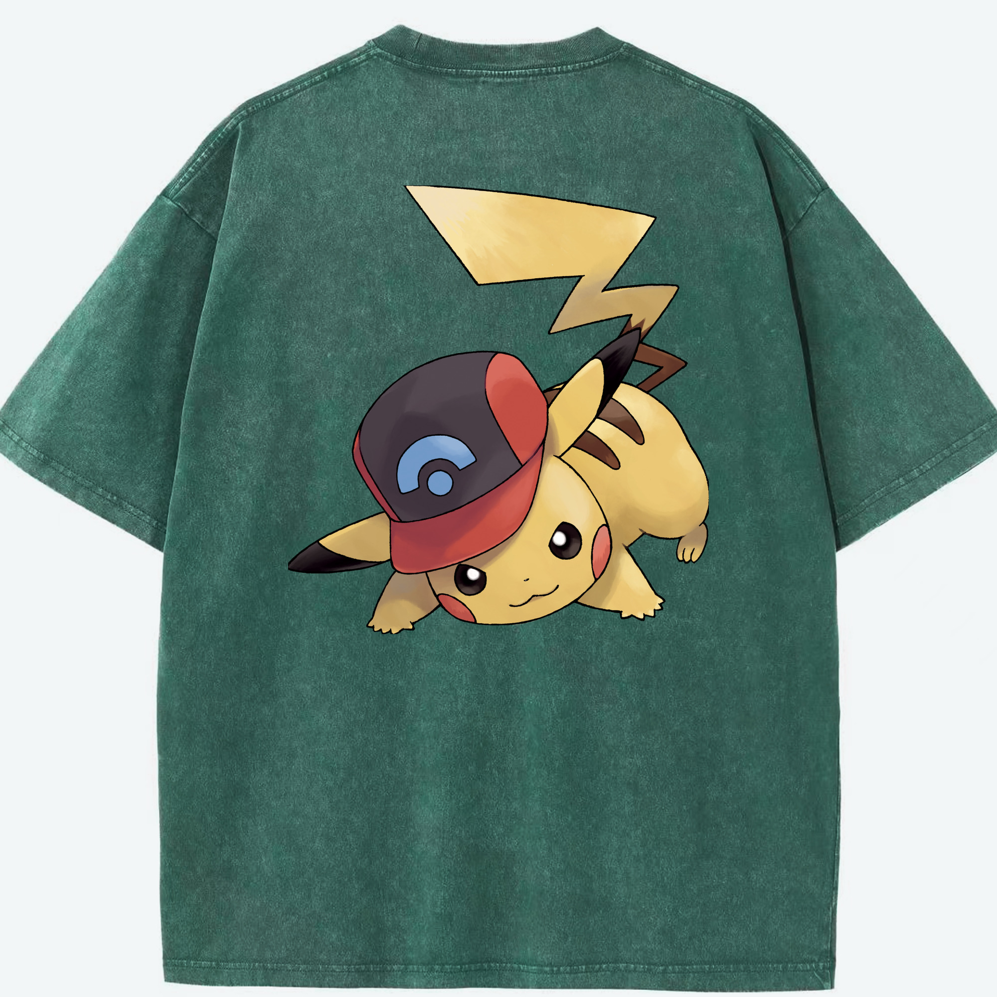 （画像用） ポケットモンスター Pokémon 綿100% ヴィンテージ風 半袖Tシャツ（背面プリント）